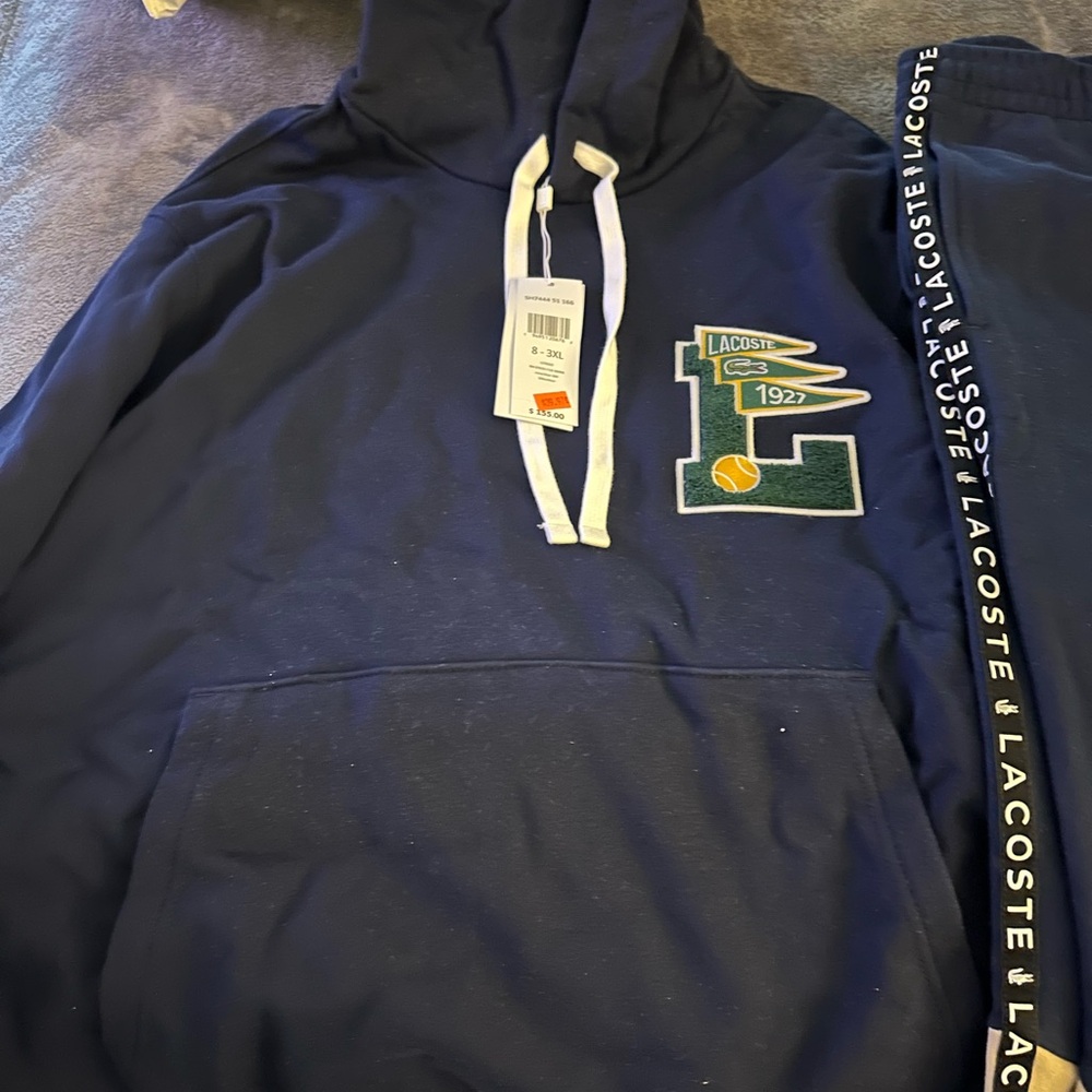 Lacoste Dark Blue Joggers with Bold Logo